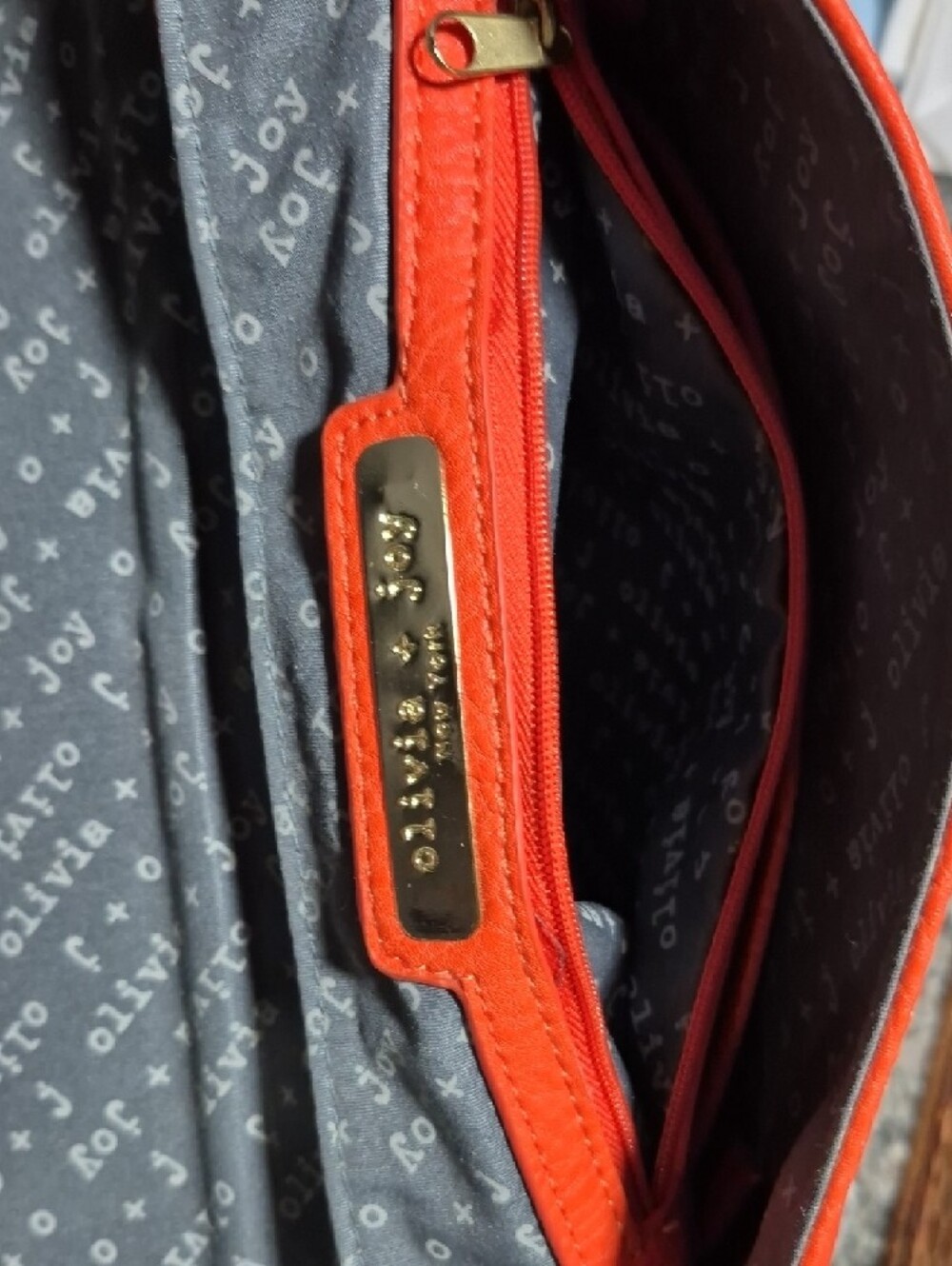 Olivia + Joy Bright Orange Chain-Handle Shoulder Bag - Picture 7 of 7